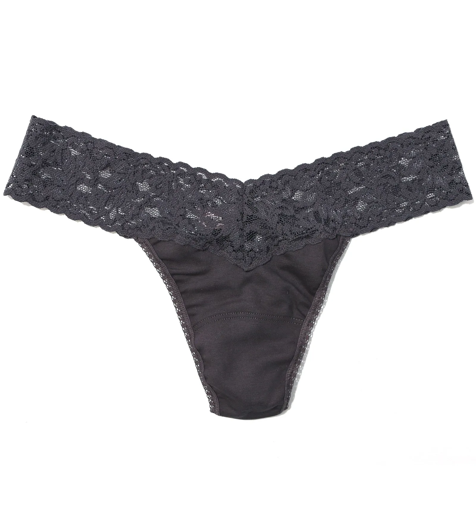 Hanky Panky Cotton Low Rise Thong (891581P) - Granite