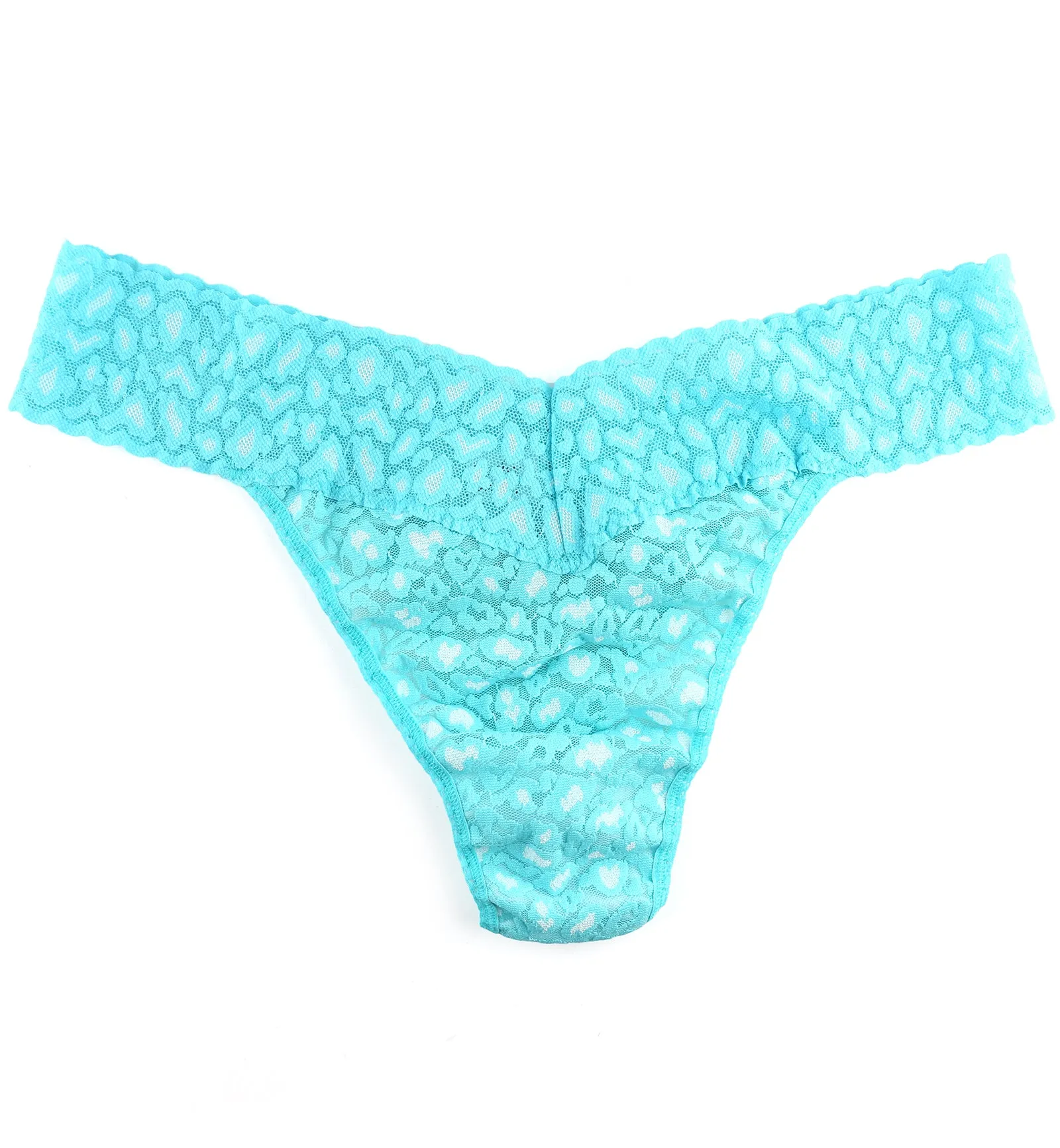 Hanky Panky Cross Dyed Leopard Original Rise Thong (7J1101P) - Radiant Turquoise/White