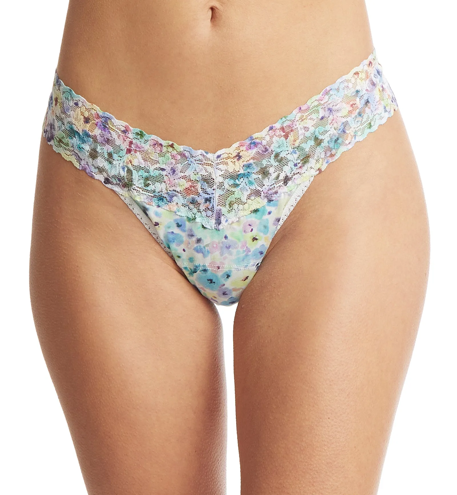 Hanky Panky Printed Supima Cotton Low Rise Thong (PR891581) - Wishful Thinking