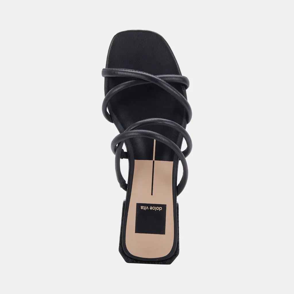 HAPI Sandals Black Leather | Black Leather Low Heel Sandals– Dolce Vita 6878060412994