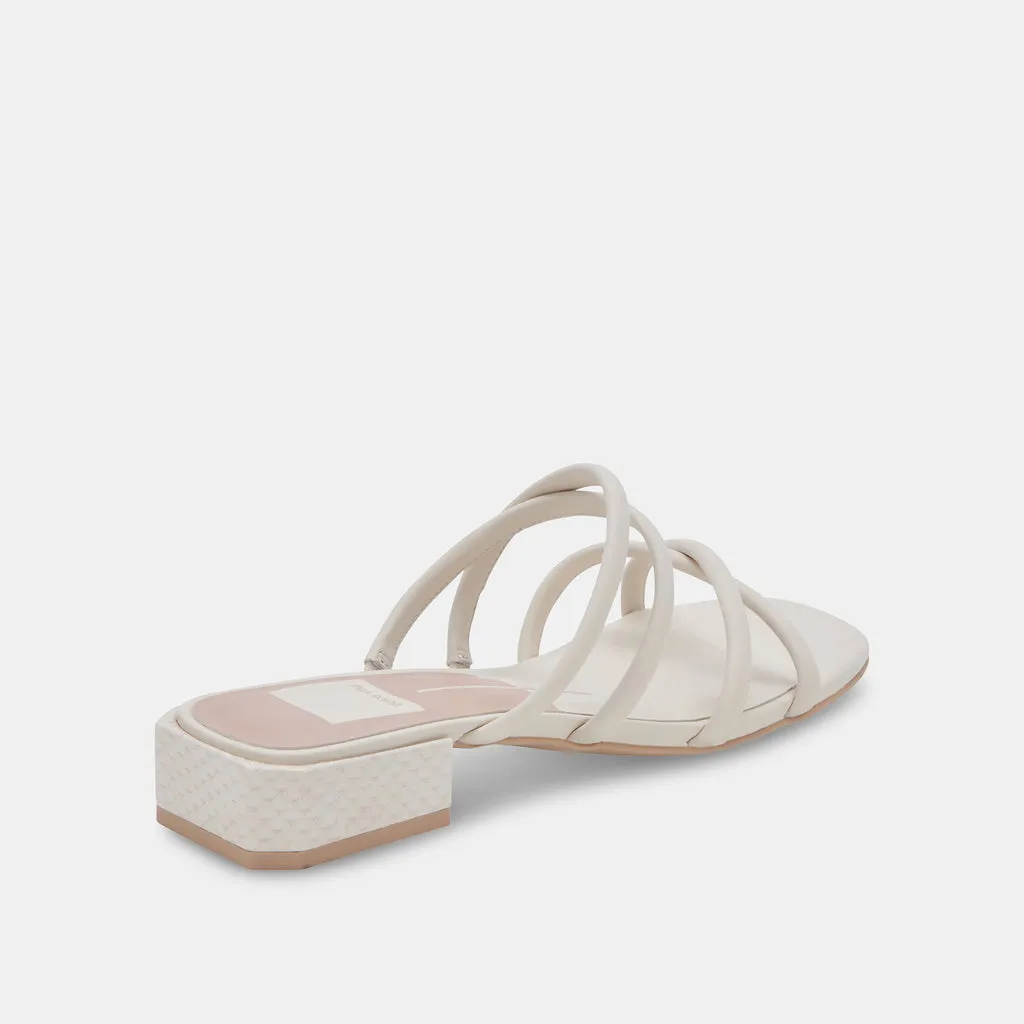 HAPI Sandals Ivory Leather | Ivory Leather Low Heel Sandals– Dolce Vita 6878060281922