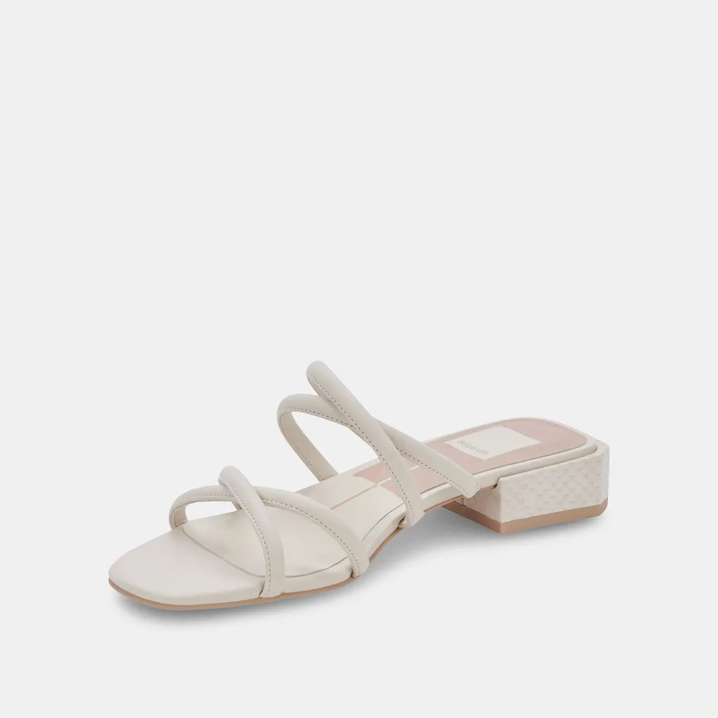 HAPI Sandals Ivory Leather | Ivory Leather Low Heel Sandals– Dolce Vita 6878060281922