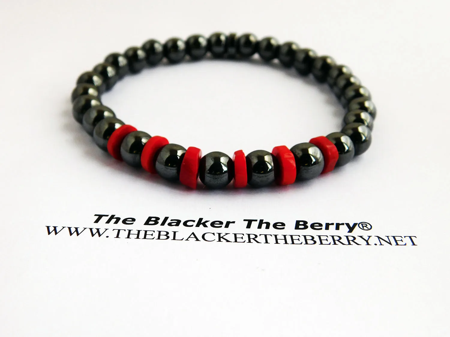 Hematite Bracelet Stretch Jewelry Beaded Red