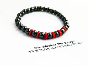 Hematite Bracelet Stretch Jewelry Beaded Red