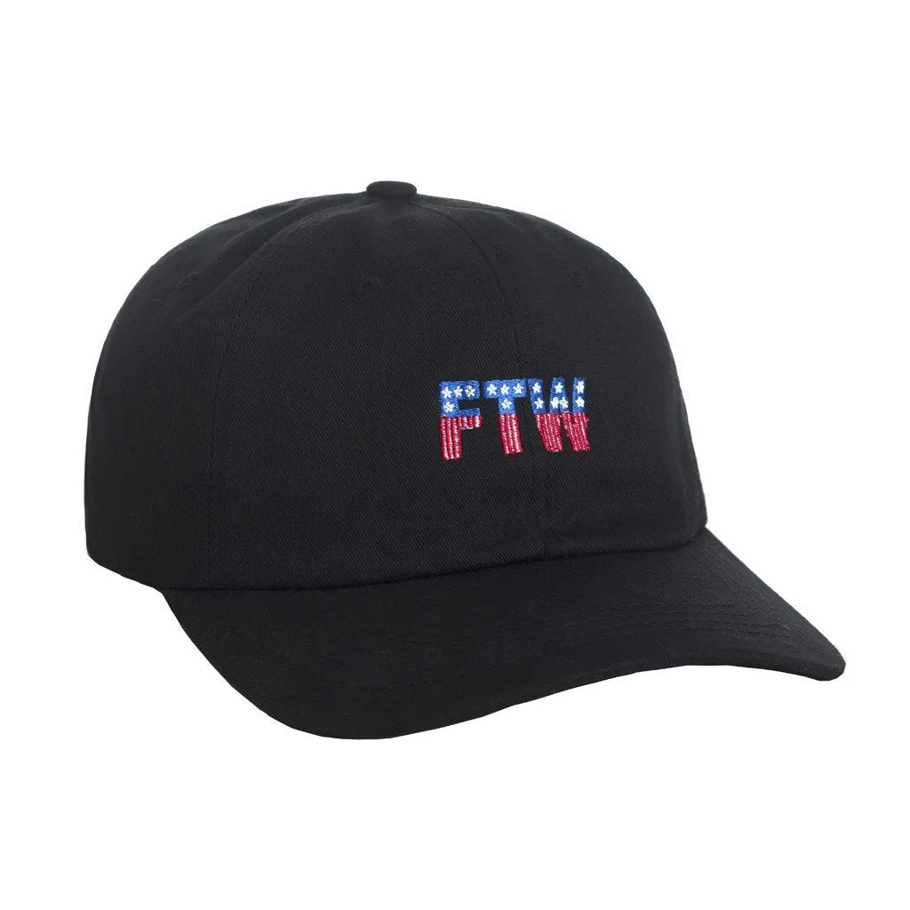 HUF FTW 6 PANEL CURVE BRIM HAT // BLACK