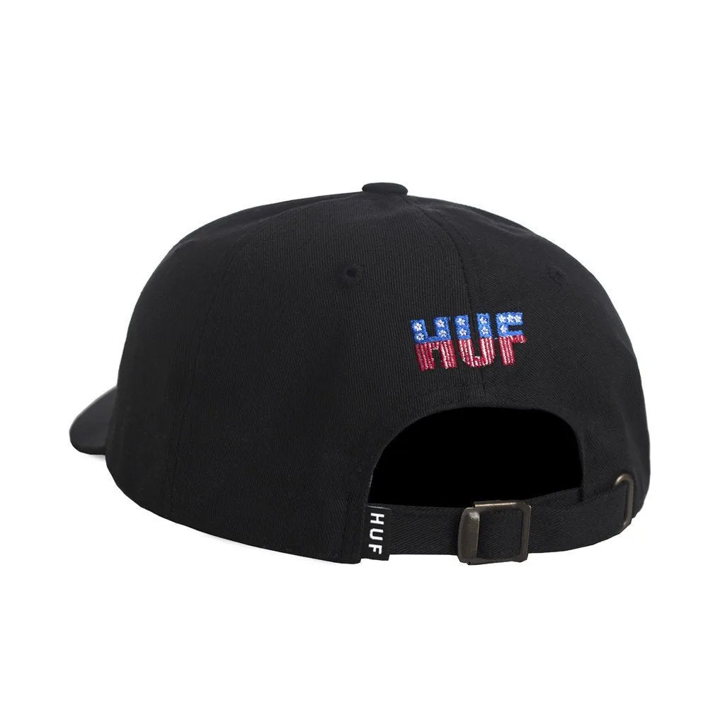 HUF FTW 6 PANEL CURVE BRIM HAT // BLACK