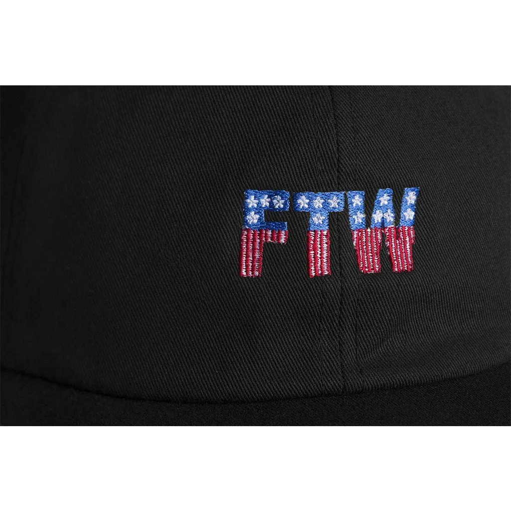 HUF FTW 6 PANEL CURVE BRIM HAT // BLACK