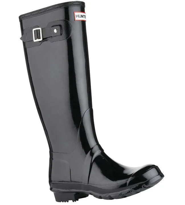 Hunter Wellies Womens Original Tall Gloss Black