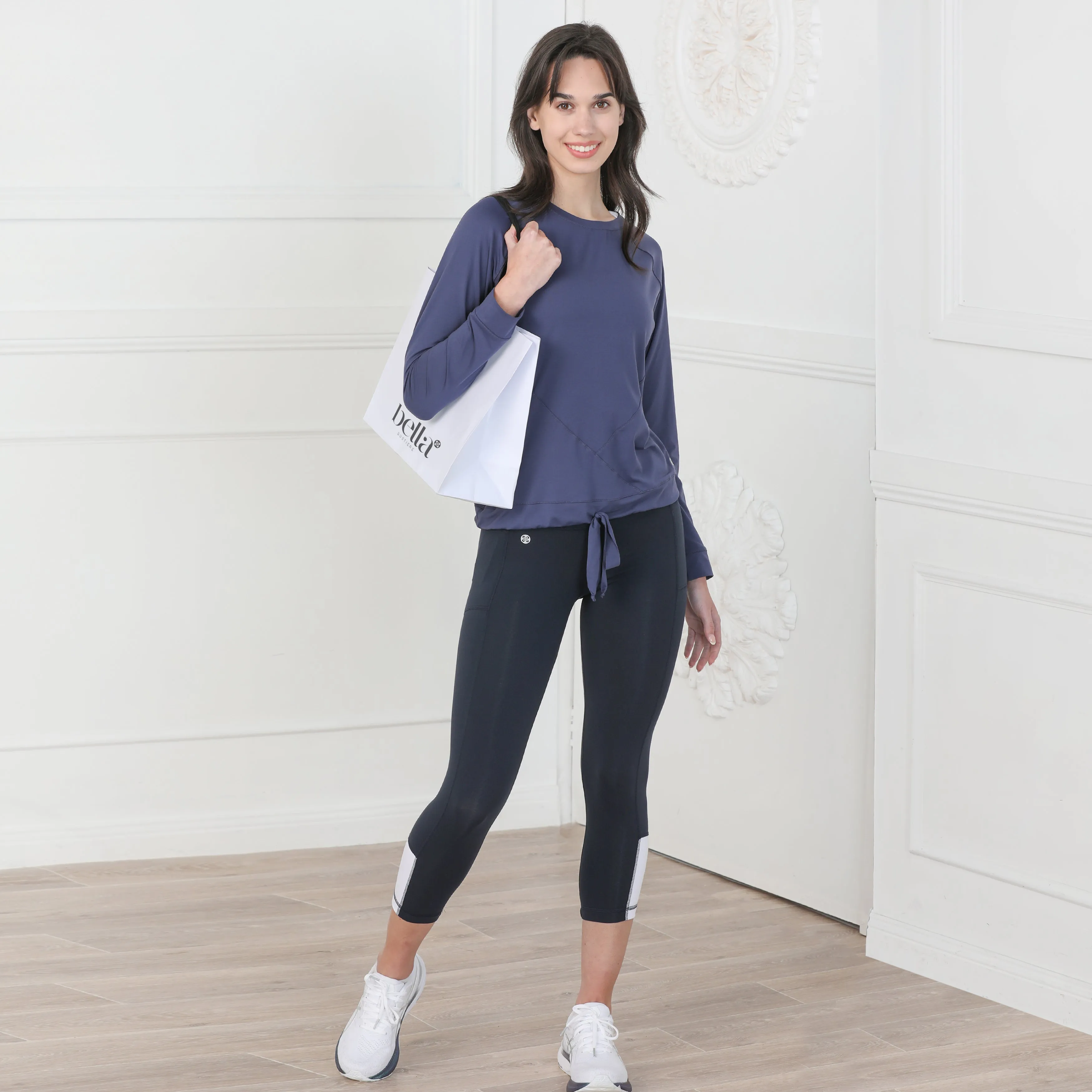 IGNITE-Long Sleeve workout top- Cadetto blue