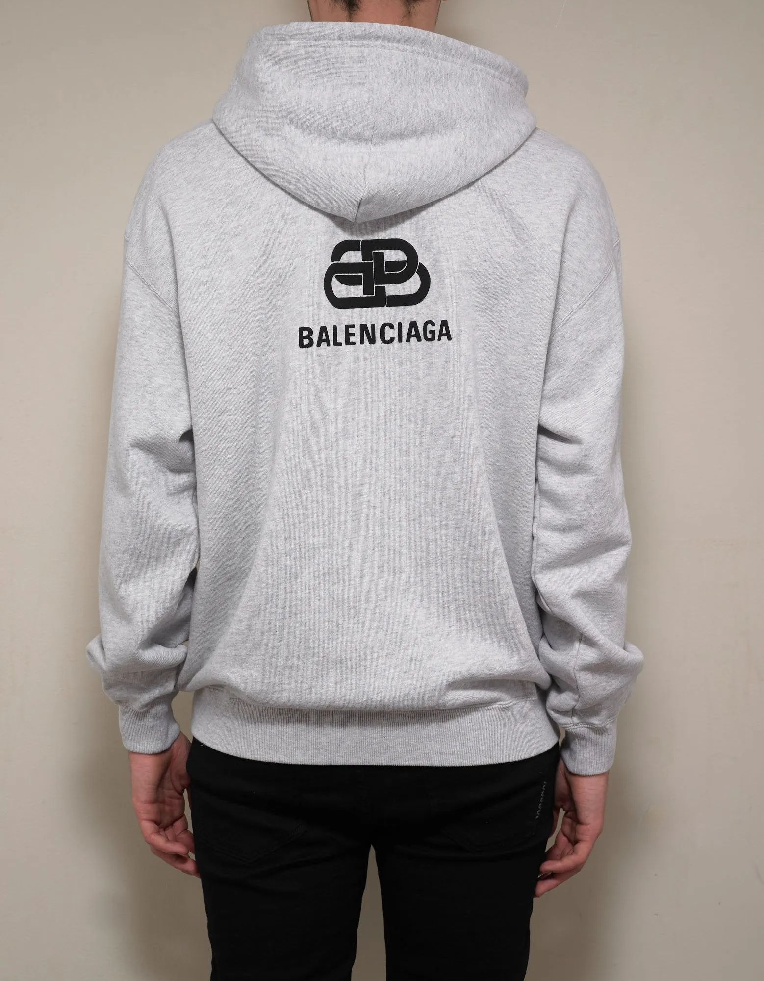 Light Grey Back BB Logo Print Hoodie