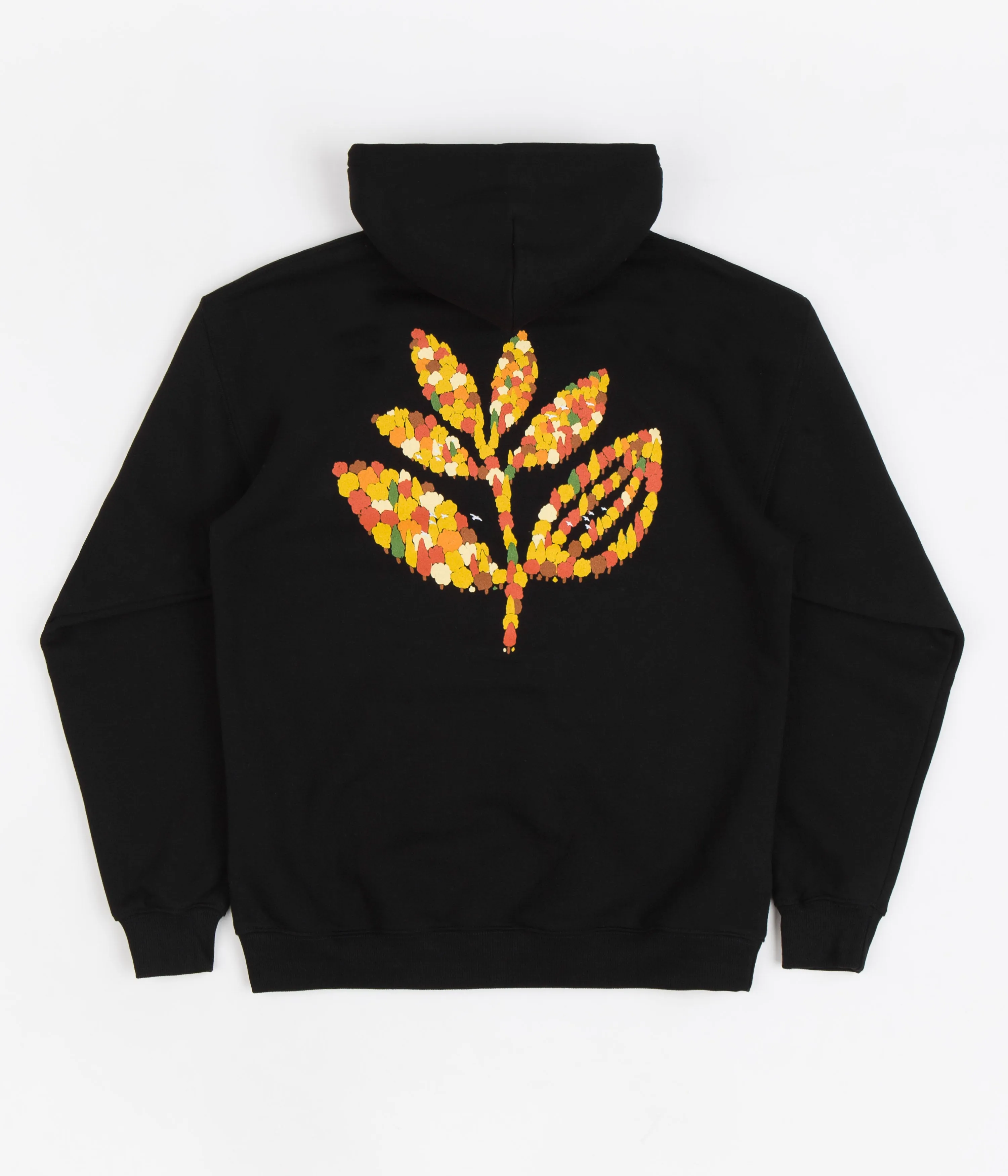 Magenta Forrest Plant Hoodie - Black