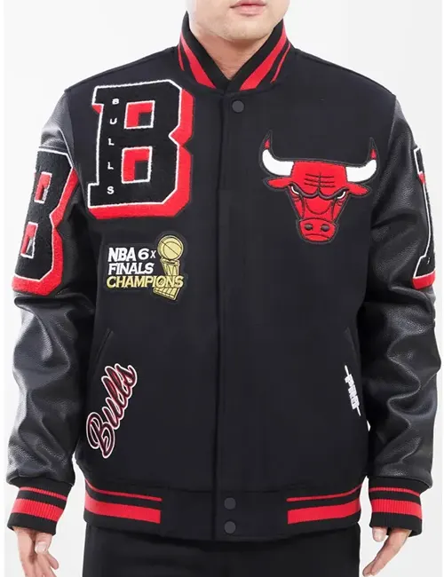 Mashup Chicago Bulls Black Varsity Jacket - William Jacket