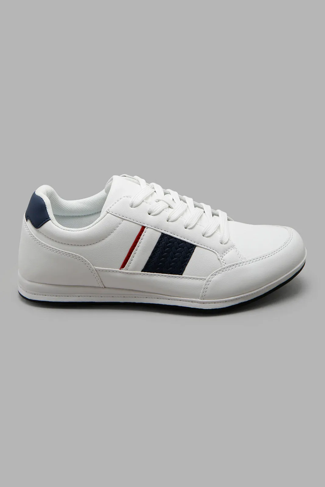 Men White Embroidered Sneaker