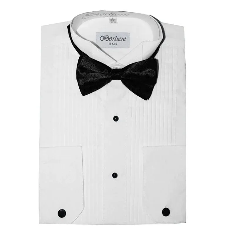 Men's tuxedo dress shirt with bowtie