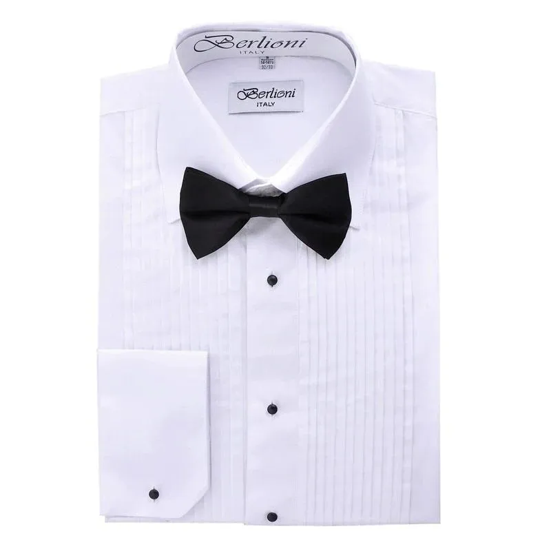 Men's tuxedo dress shirt with bowtie