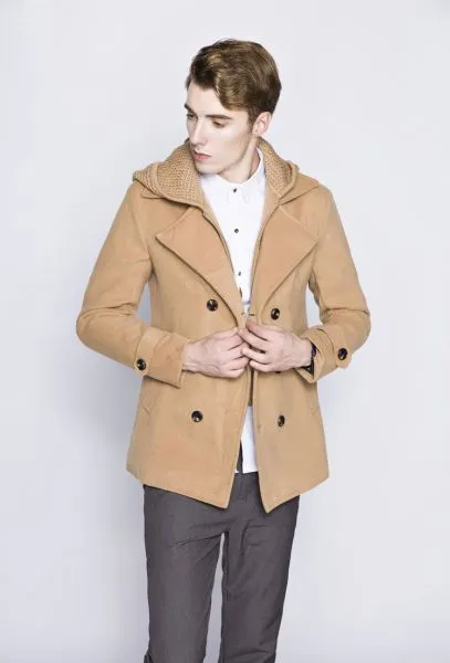 Men's Winter Jacket with Trendy Knit Hood