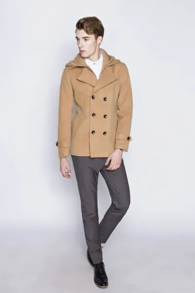 Men's Winter Jacket with Trendy Knit Hood