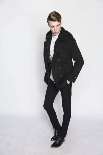 Men's Winter Jacket with Trendy Knit Hood