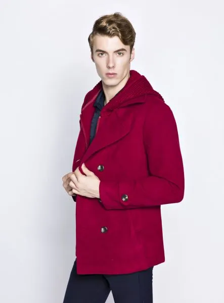 Men's Winter Jacket with Trendy Knit Hood