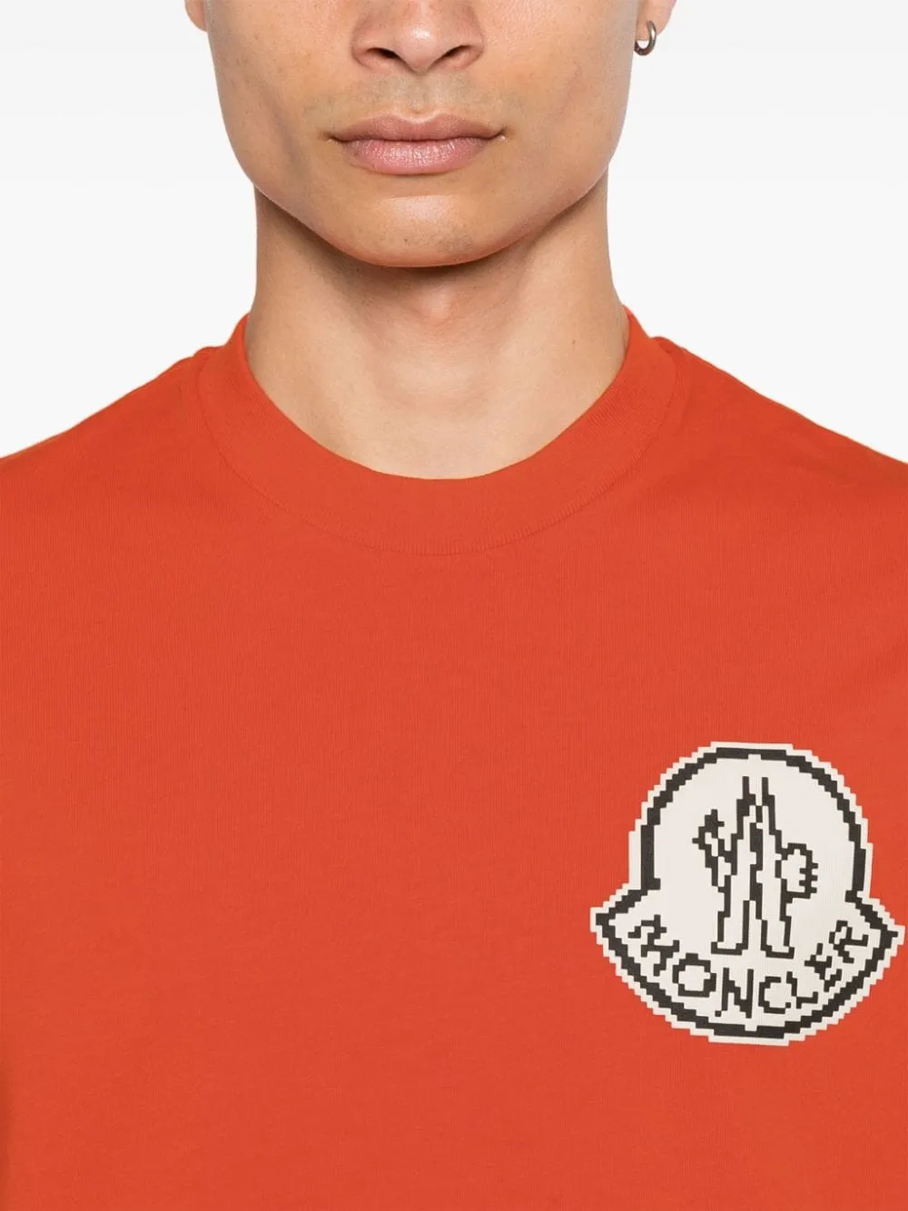 Moncler t-shirt à logo imprimé orange