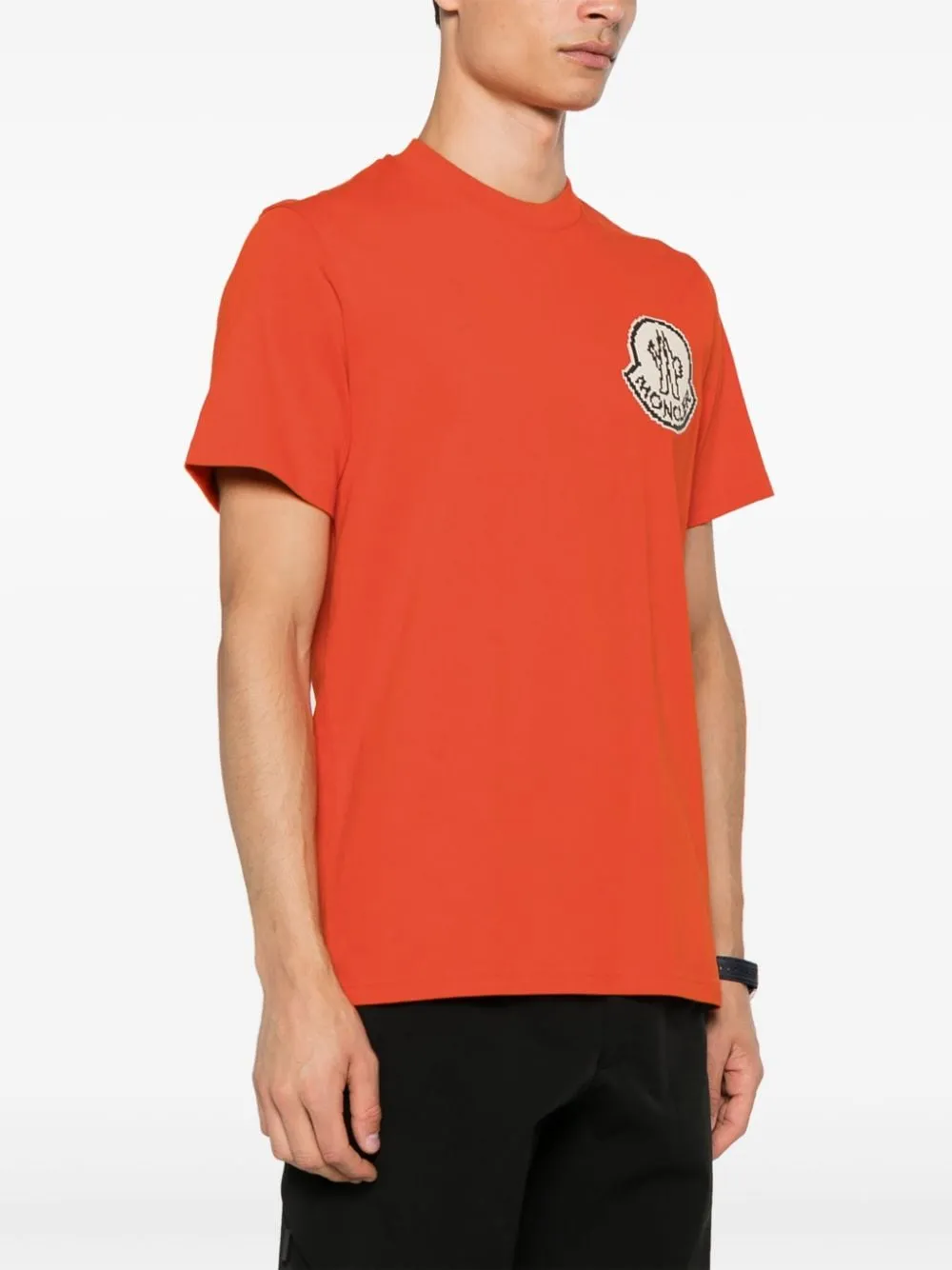 Moncler t-shirt à logo imprimé orange