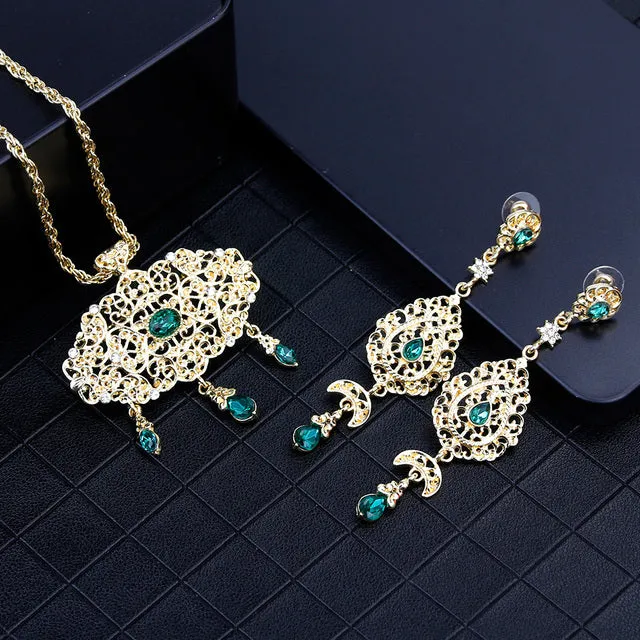 Morocco Ethnic Wedding Gold Color Jewelry Sets