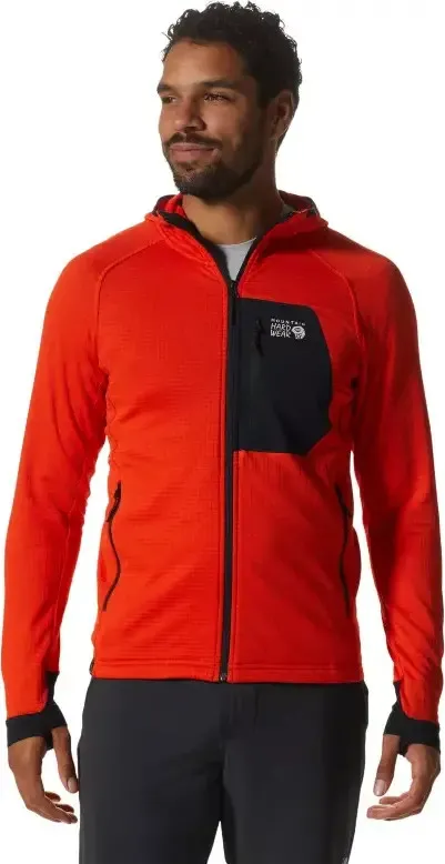 Mountain Hardwear Men's Polartec Power Grid Full Zip Hoody State Orange | Buy Mountain Hardwear Men's Polartec Power G