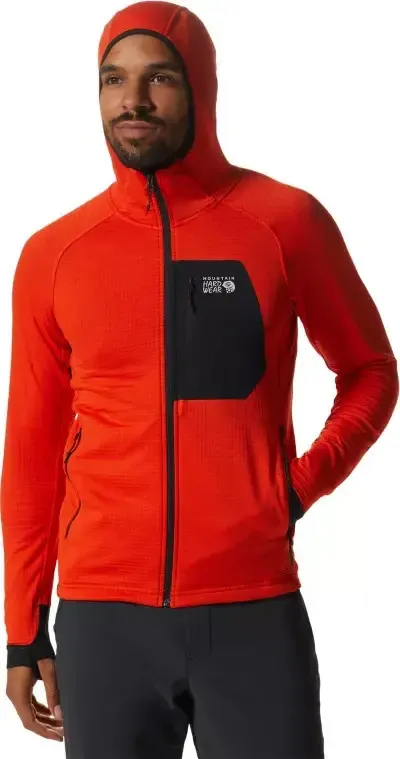 Mountain Hardwear Men's Polartec Power Grid Full Zip Hoody State Orange | Buy Mountain Hardwear Men's Polartec Power G