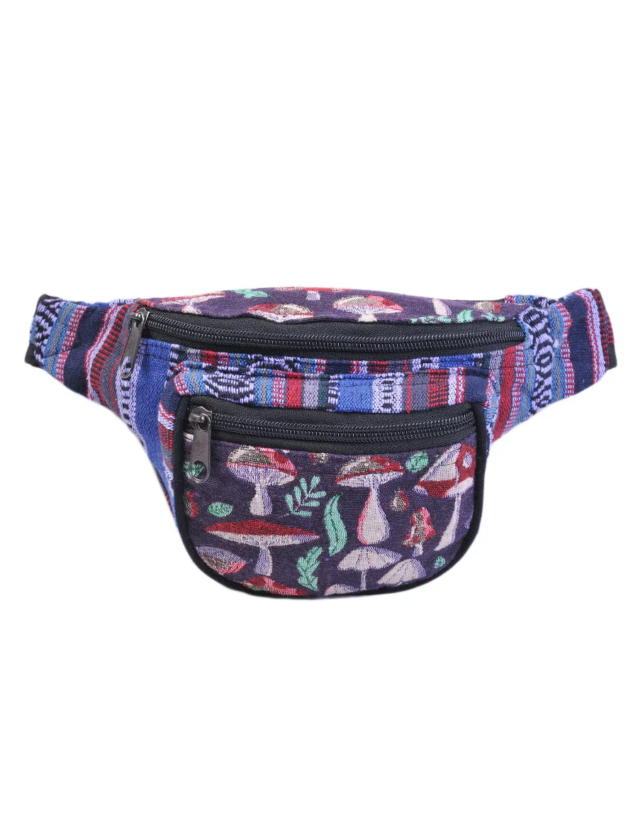 Mushroom Print Cotton Fanny Pack