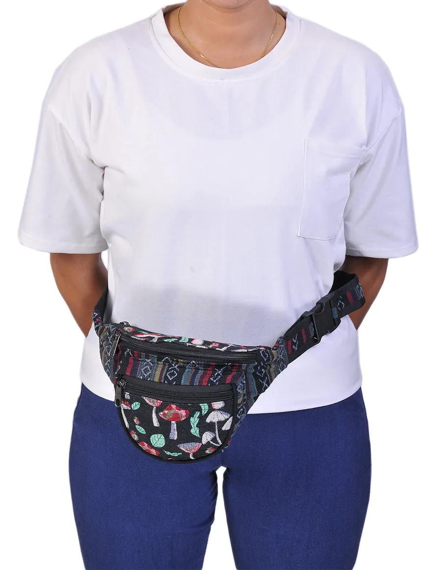 Mushroom Print Cotton Fanny Pack