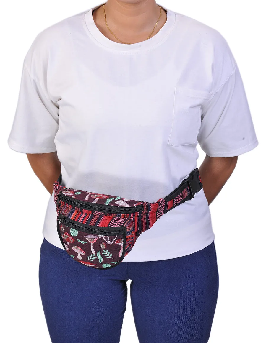 Mushroom Print Cotton Fanny Pack