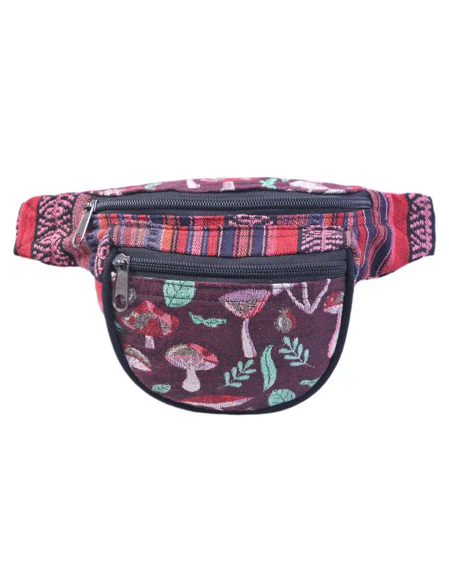 Mushroom Print Cotton Fanny Pack