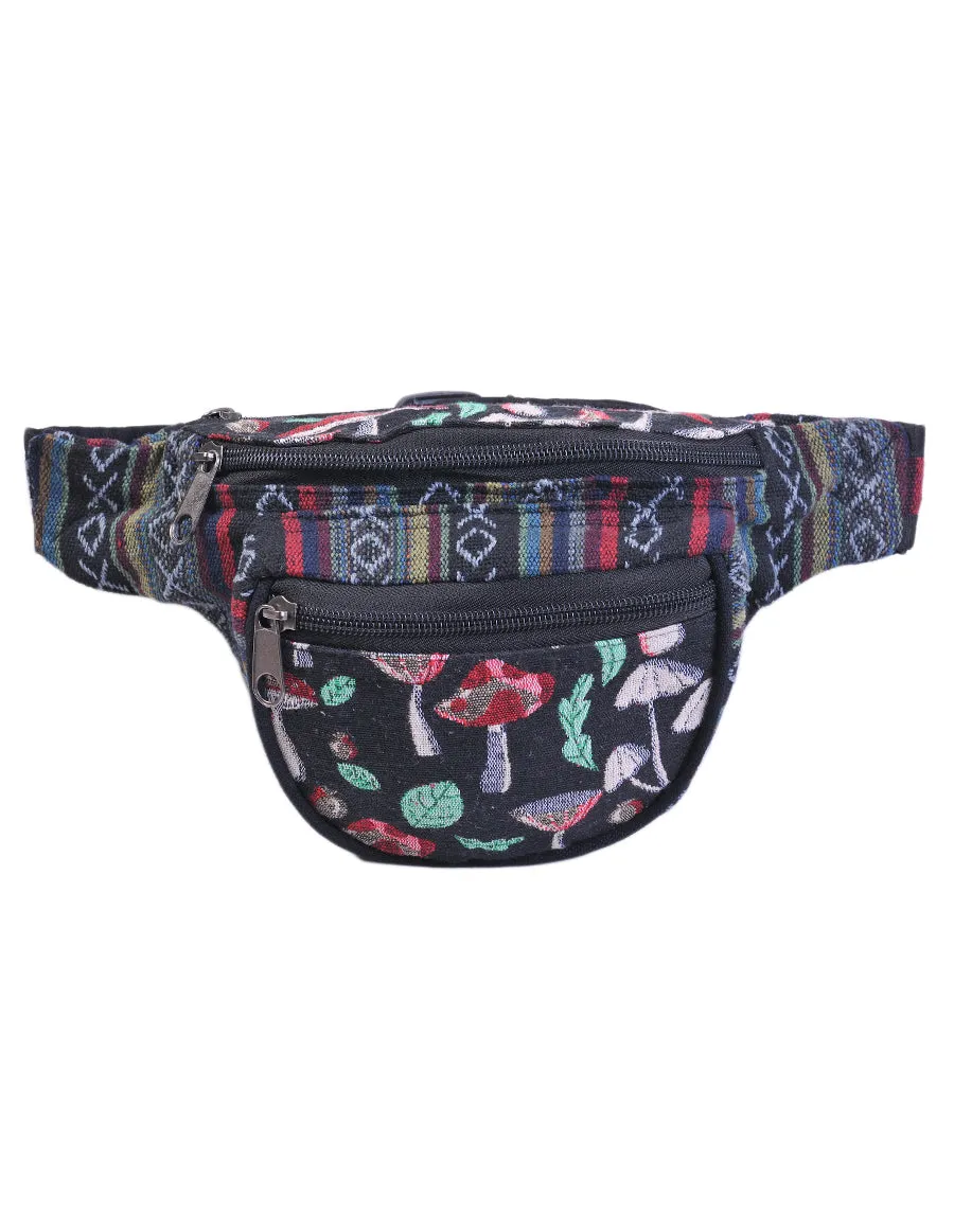 Mushroom Print Cotton Fanny Pack