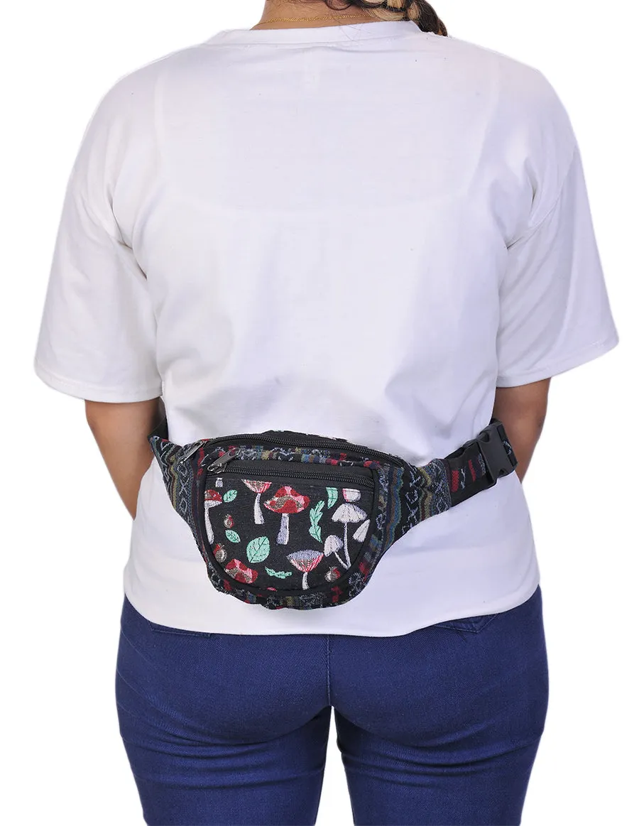 Mushroom Print Cotton Fanny Pack