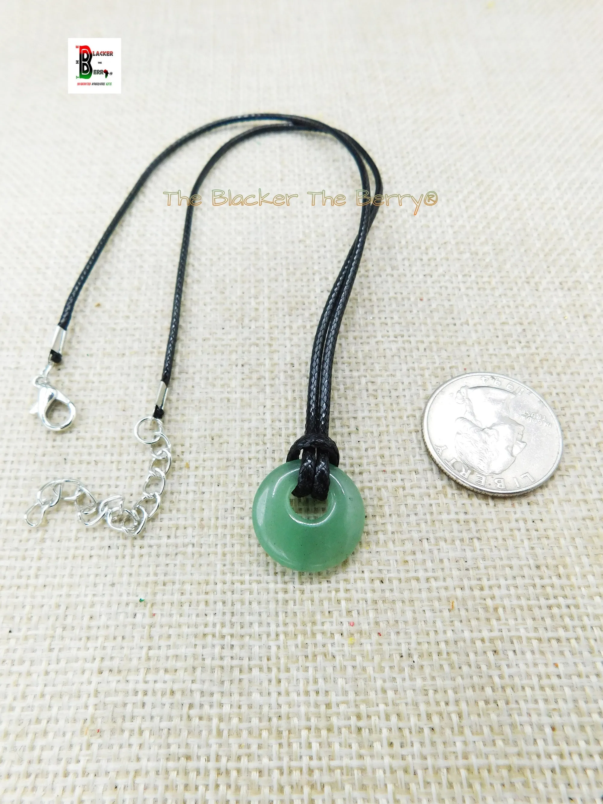 Natural Stone Necklace Green Aventurine Jewelry Adjustable