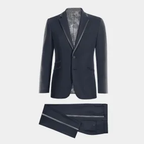 Navy blue essential Tuxedo with grey lapel