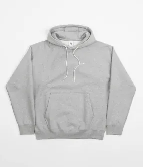 Nike Solo Swoosh Fleece Hoodie - Dark Grey Heather / White