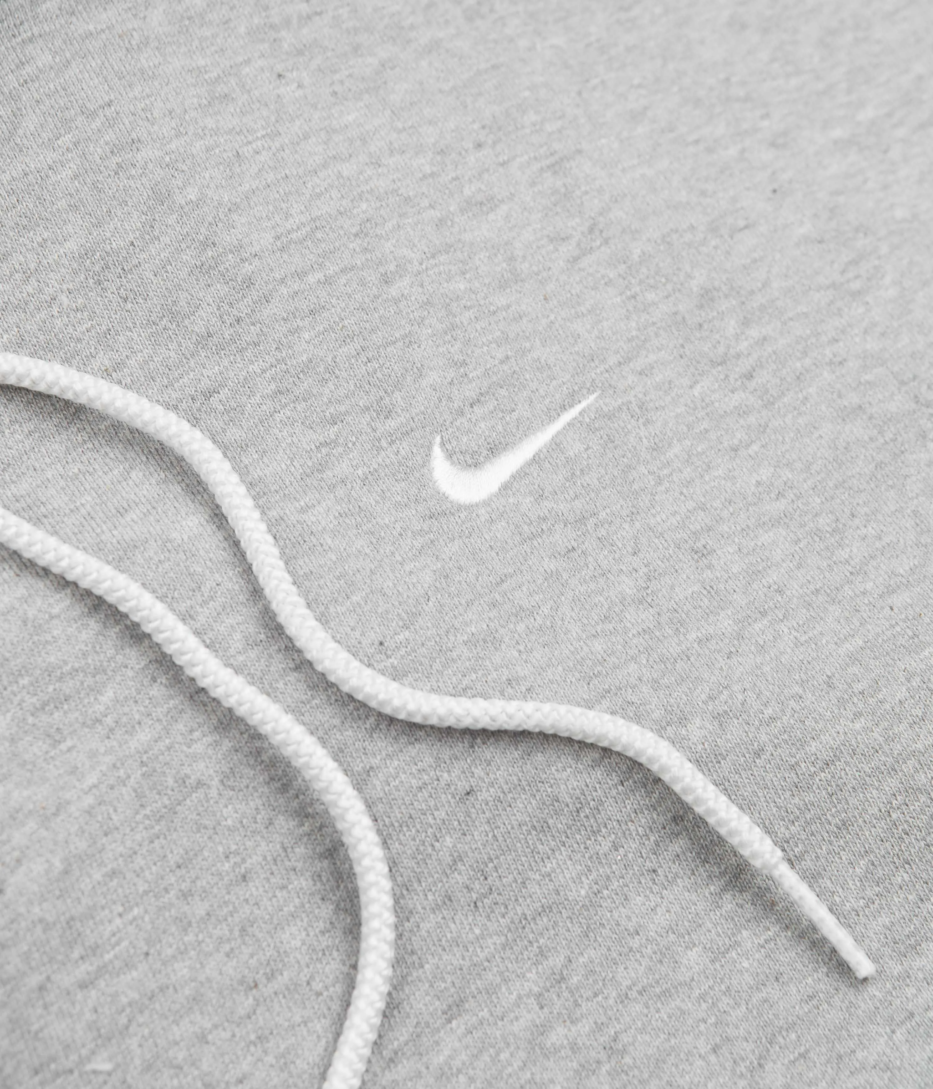 Nike Solo Swoosh Fleece Hoodie - Dark Grey Heather / White