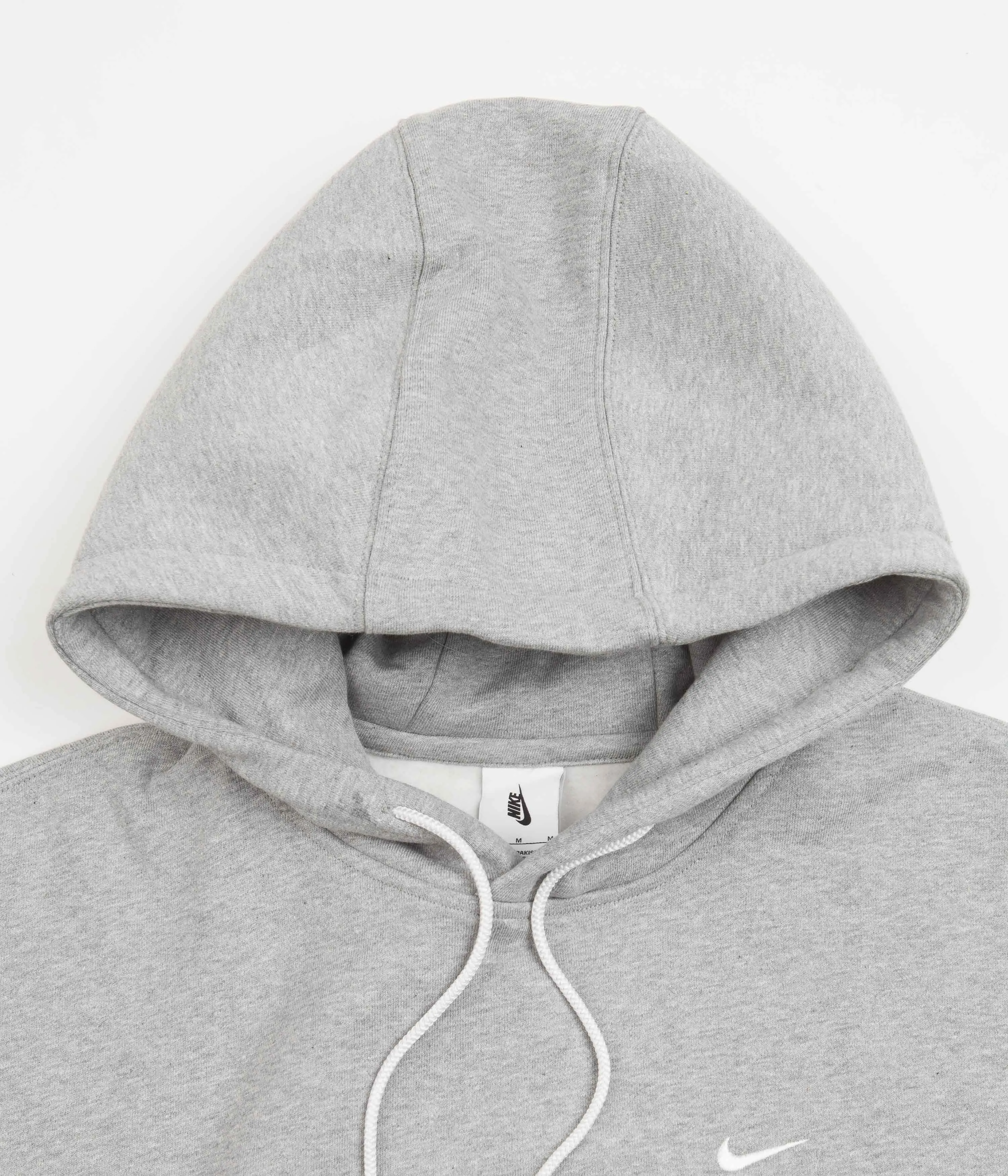 Nike Solo Swoosh Fleece Hoodie - Dark Grey Heather / White