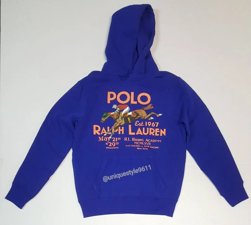 Nwt Polo Ralph Lauren Royal Blue Equestrian Hoodie