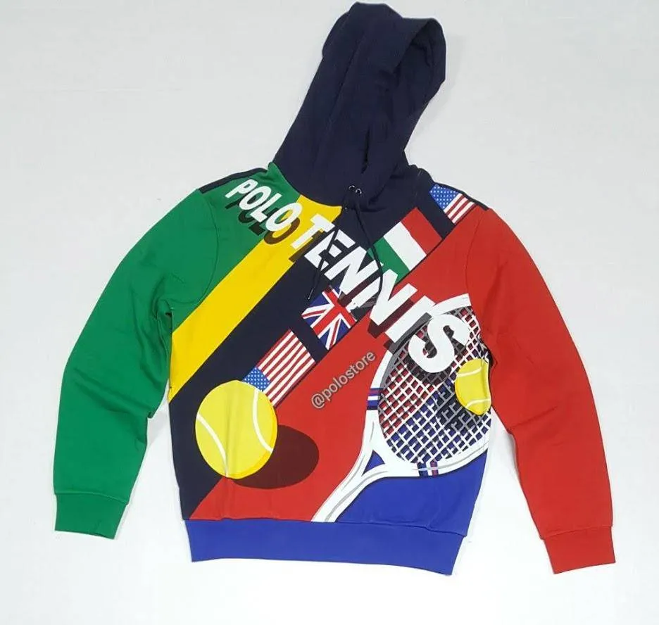 Nwt Polo Ralph Lauren Tennis Graphic Print Hoodie