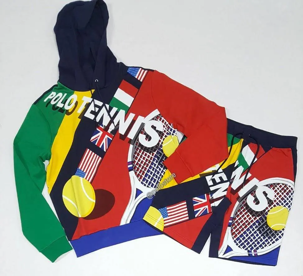 Nwt Polo Ralph Lauren Tennis Graphic Print Hoodie