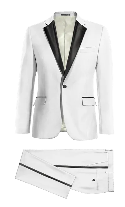 Off-white essential Tuxedo with black lapel