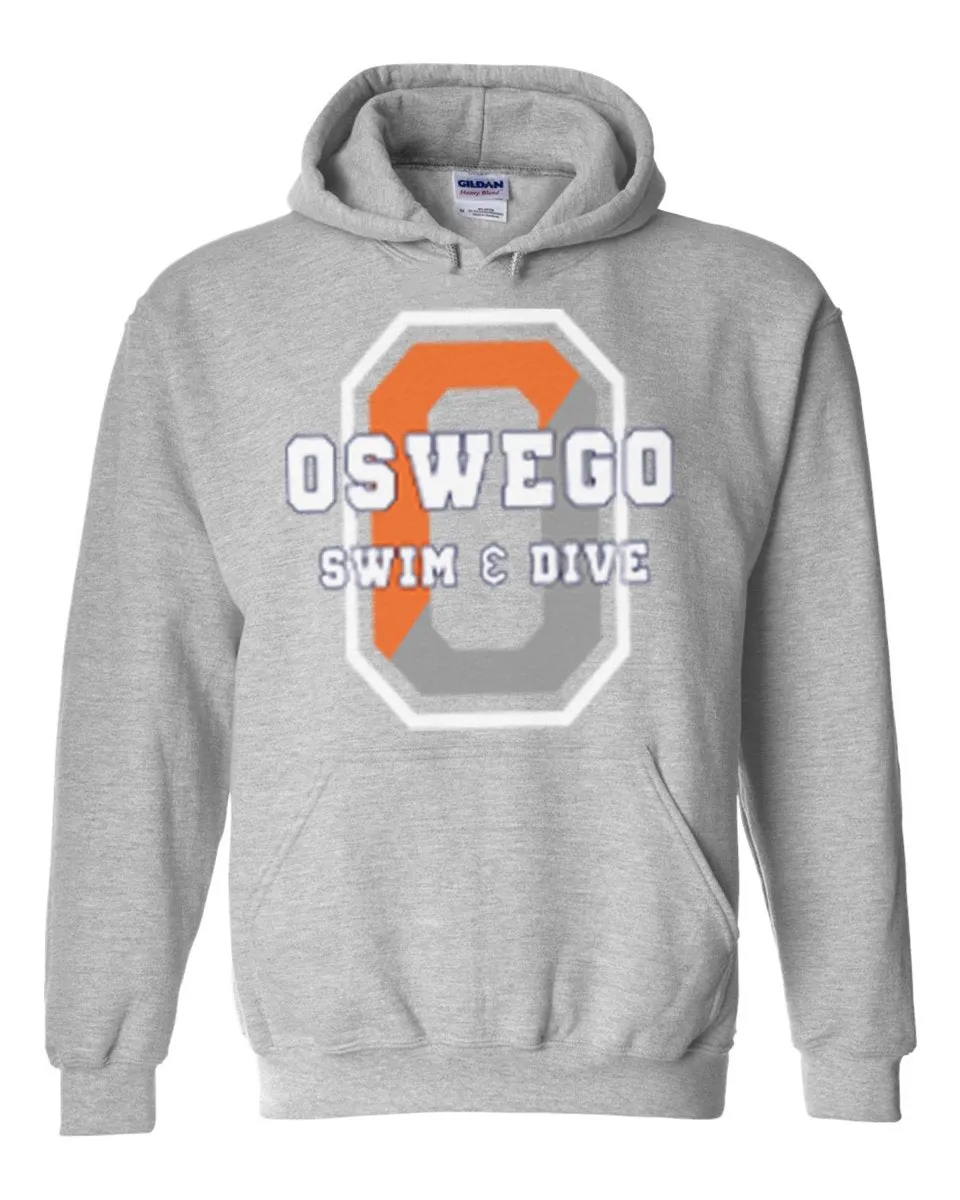 Orange and Grey Oswego Swim & Dive Hoodie