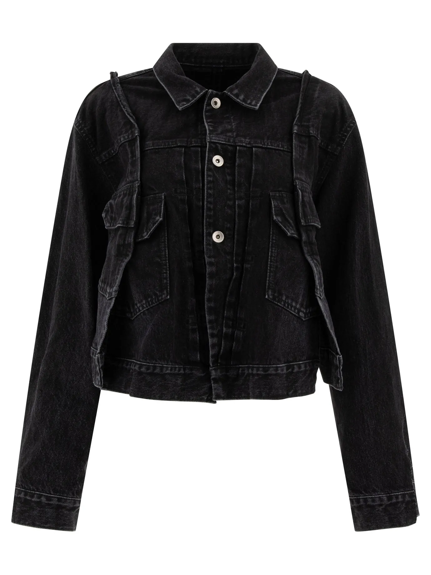 Panelled Denim Jacket Jackets Black