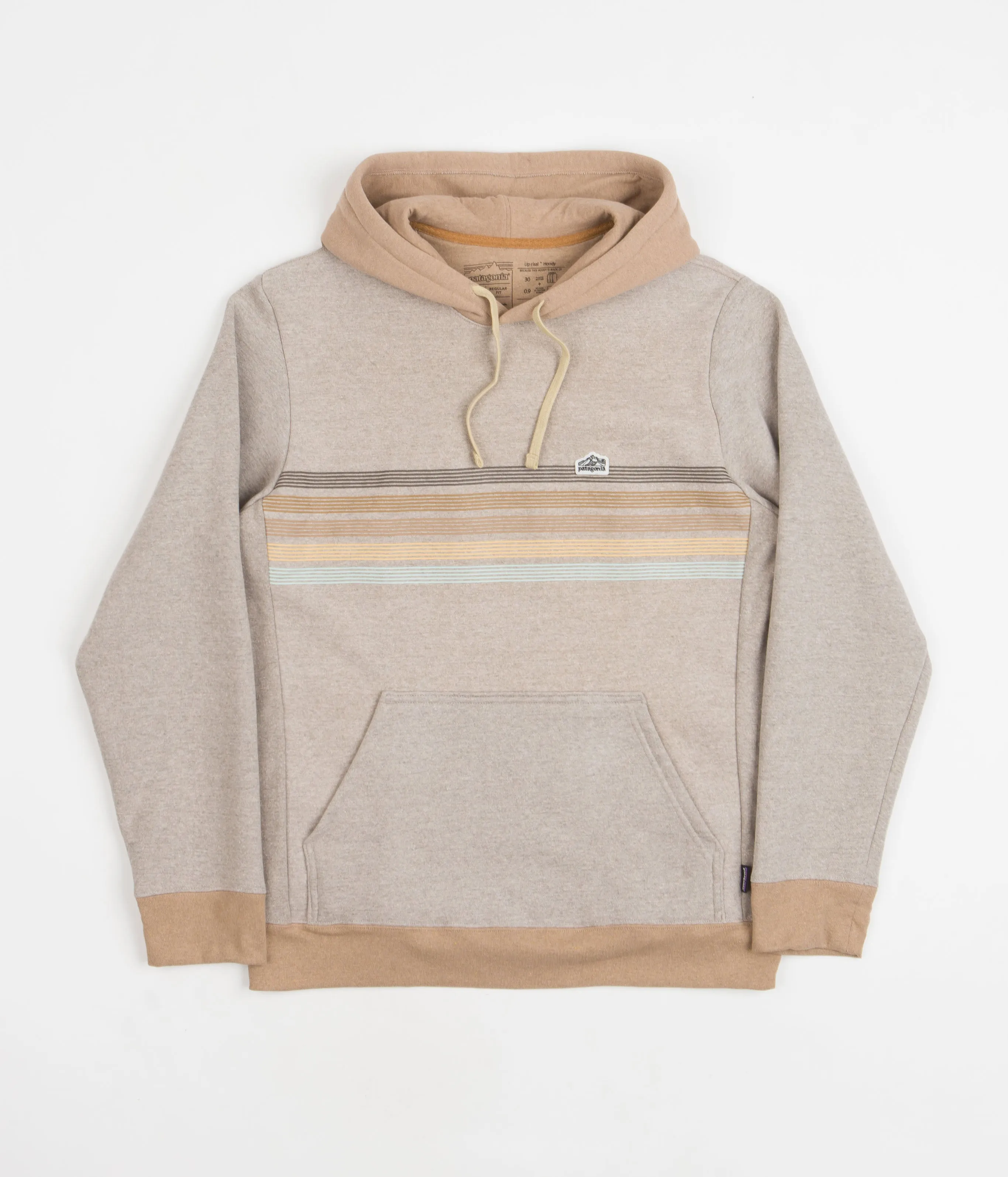 Patagonia Line Logo Ridge Stripe Uprisal Hoodie - Shroom Taupe