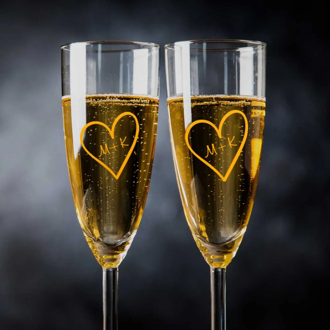 Personalised Champagne Glasses Flute Glass Set of 2  Anniversary Gift Idea  - Sweethearts