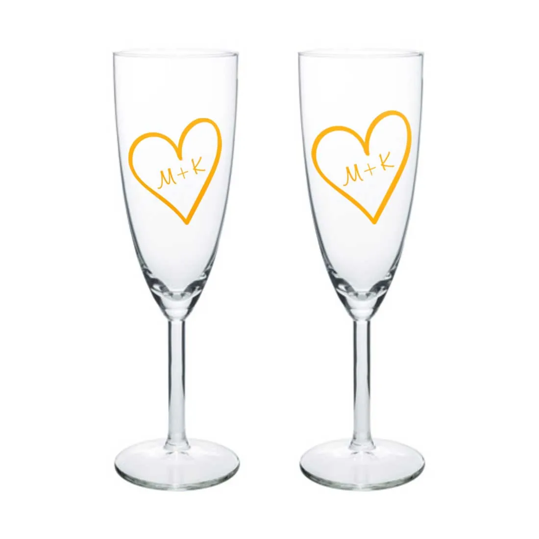 Personalised Champagne Glasses Flute Glass Set of 2  Anniversary Gift Idea  - Sweethearts