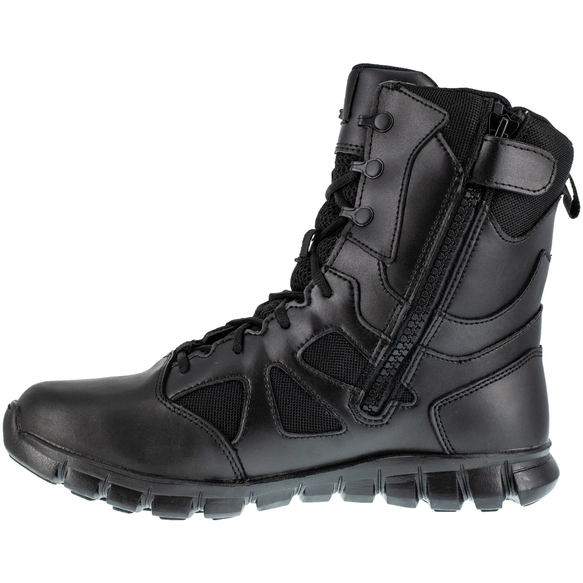 Reebok Womens Black Leather Work Boots Sublite Tactical WP 9 M