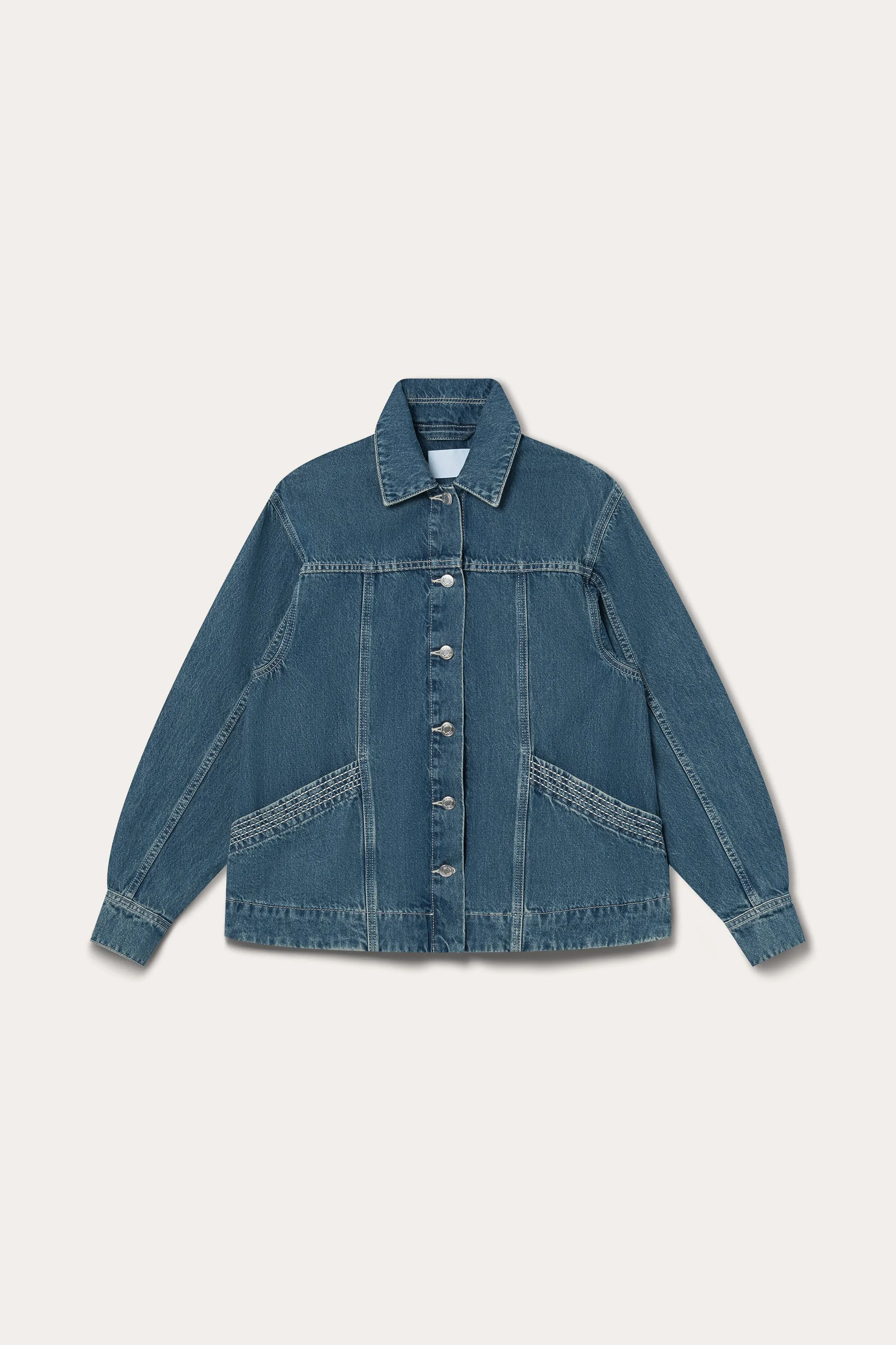 Reve Jacket in Mid-Blue Wash